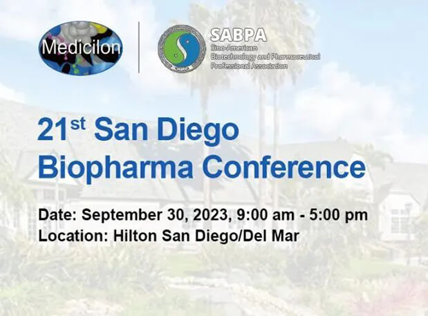 9月30日，HJC黄金城平台陈春麟博士将出席第21届圣地亚哥生物制药大会